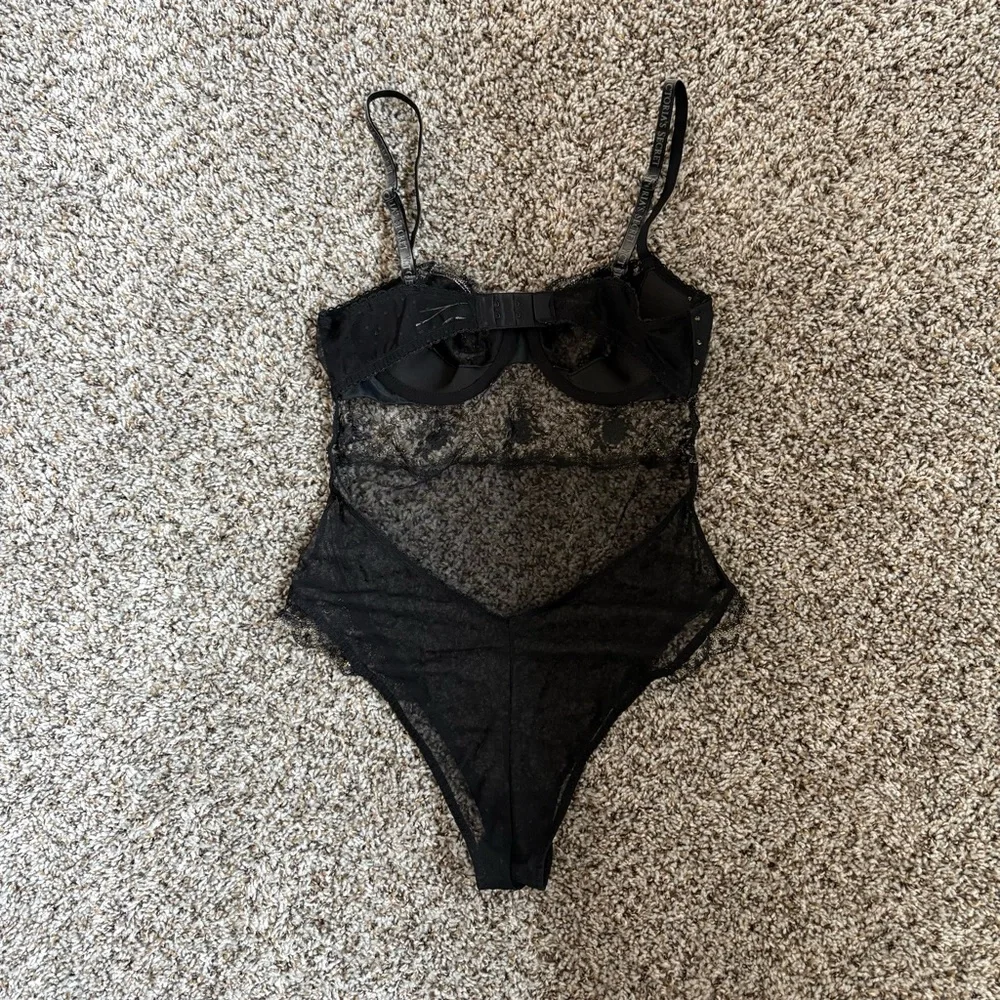 Victoria's Secret Black Lace Lingerie Bodysuit - Medium - Picture 2 of 5